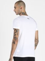 Puma Men White & Grey Graphic Printed Slim Fit T-shirt