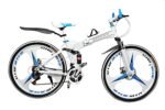QUESEC Kai Bikes New X6 Series BM Cycle 21 Gears � Carbon Steel Foldable Cycle with Dual Suspension - White