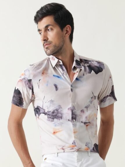 RARE RABBIT Men Alcamy Slim Fit Printed Shirt