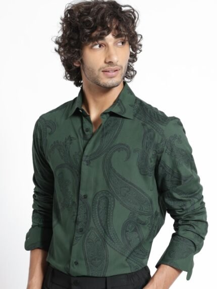 RARE RABBIT Men Ares Slim Fit Ethnic Motifs Printed Shirt