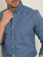 RARE RABBIT Men Auxfo Slim Fit Button-Down Collar Opaque Cotton Shirt