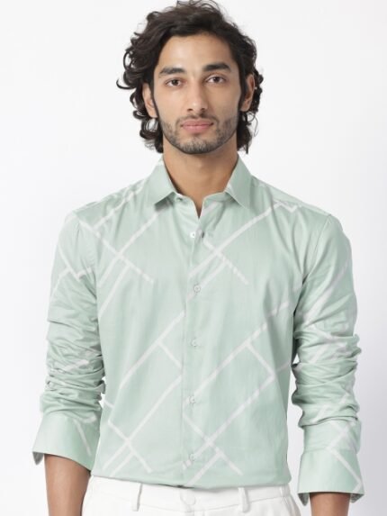 RARE RABBIT Men Cagen Regular Fit Printed Cotton Shirt