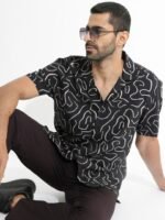 RARE RABBIT Men Castro Slim Fit Abstract Printed Shirt