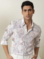 RARE RABBIT Men Cecilia Regular Fit Ethnic Motifs Printed Shirt