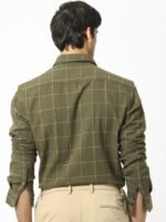 RARE RABBIT Men Corneto Windowpane Checked Slim Fit Cotton Shirt