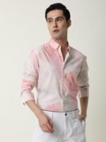 RARE RABBIT Men Fife Pink Slim Fit Shirt