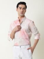 RARE RABBIT Men Fife Pink Slim Fit Shirt