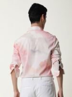 RARE RABBIT Men Fife Pink Slim Fit Shirt