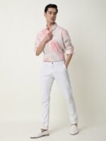 RARE RABBIT Men Fife Pink Slim Fit Shirt