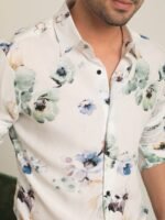 RARE RABBIT Men Flowey Slim Fit Opaque Floral Printed Cotton Shirt