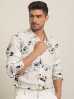 RARE RABBIT Men Flowey Slim Fit Opaque Floral Printed Cotton Shirt