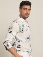 RARE RABBIT Men Flowey Slim Fit Opaque Floral Printed Cotton Shirt