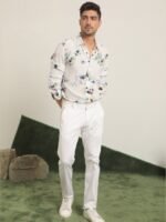 RARE RABBIT Men Flowey Slim Fit Opaque Floral Printed Cotton Shirt
