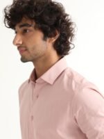 RARE RABBIT Men Gazan Regular Fit Spread Collar Cotton Shirt