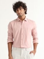 RARE RABBIT Men Gazan Regular Fit Spread Collar Cotton Shirt