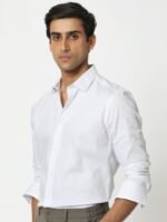 RARE RABBIT Men Gazan Slim Fit Striped Opaque Cotton Shirt