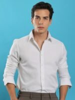 RARE RABBIT Men Otago Spread Collar Slim Fit Cotton Shirt