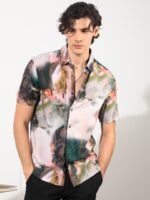 RARE RABBIT Men Painter Slim Fit Printed Cotton Shirt