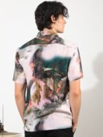 RARE RABBIT Men Painter Slim Fit Printed Cotton Shirt