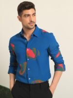 RARE RABBIT Men Palme Regular Fit Abstract Printed Cotton Shirt