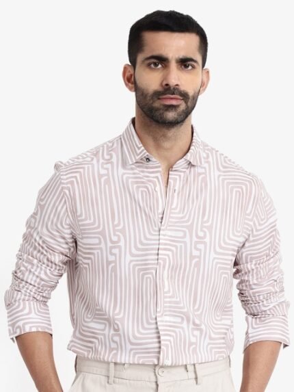 RARE RABBIT Men Rotary Slim Fit Abstract Printed Shirt