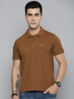 R.Code by The Roadster Life Co. Men Solid Polo Collar T-shirt