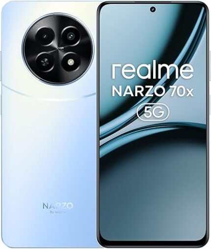 realme NARZO 70x 5G (Ice Blue, 8GB RAM,128GB Storage)|120Hz Ultra Smooth Display|Dimensity 6100+ 6nm 5G|50MP AI Camera|45W Charger in The Box