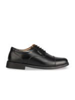 Red Chief Men Black Solid Leather Formal Oxfords