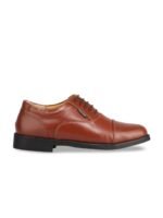 Red Chief Men Brown Solid Leather Formal Oxfords