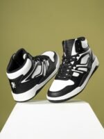 Red Tape Men Printed PU High-Top Sneakers