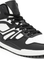 Red Tape Men Printed PU High-Top Sneakers