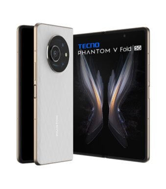 (Refurbished) Tecno Phantom V Fold 5G White (12GB RAM,256GB Storage) | The First Full Size Fold | LTPO AMOLED Display | 4nm D9000+ Fast Processor