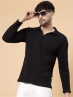 Rigo Polo Collar Long Sleeve Cotton T-shirt