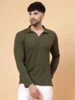 Rigo Polo Collar Waffle Knit Cotton T-shirt