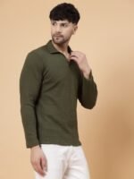 Rigo Polo Collar Waffle Knit Cotton T-shirt