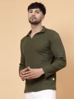 Rigo Polo Collar Waffle Knit Cotton T-shirt