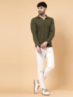 Rigo Polo Collar Waffle Knit Cotton T-shirt