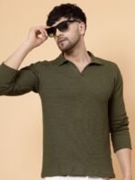 Rigo Polo Collar Waffle Knit Cotton T-shirt