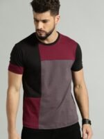 Roadster Men Black Colorblocked Round Neck Pure Cotton T-shirt