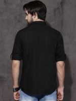 Roadster Men Black Pure Cotton Sustainable Casual Shirt