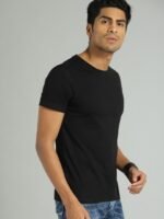 Roadster Men Black Pure Cotton T-shirt