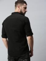 Roadster Men Black Regular Fit Solid Sustainable Casual Shirt