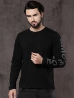 Roadster Men Black Solid Round Neck T-shirt