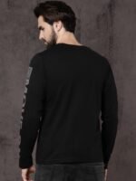 Roadster Men Black Solid Round Neck T-shirt