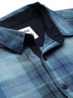 Roadster Men Blue & Black Tartan Checked Pure Cotton Sustainable Casual Shirt