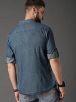 Roadster Men Blue Faded Denim Sustainable Shirt