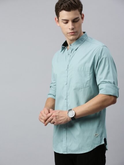 Roadster Men Blue Pure Cotton Sustainable Casual Shirt