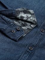 Roadster Men Blue Regular Fit Solid Sustainable Casual Denim Shirt