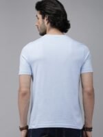 Roadster Men Blue & White Printed Cotton T-shirt