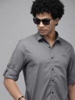 Roadster Men Castle Rock Slim Fit Opaque Spread Collared Sustainable Formal Shirt